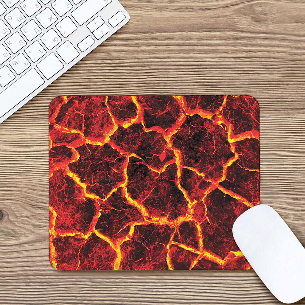 Red Lava Print Mouse Pad