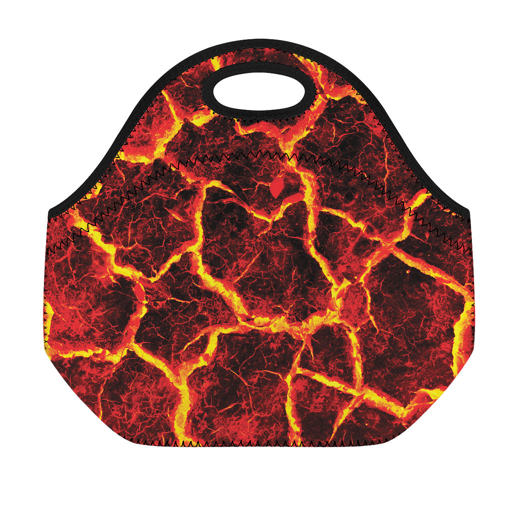 Red Lava Print Neoprene Lunch Bag