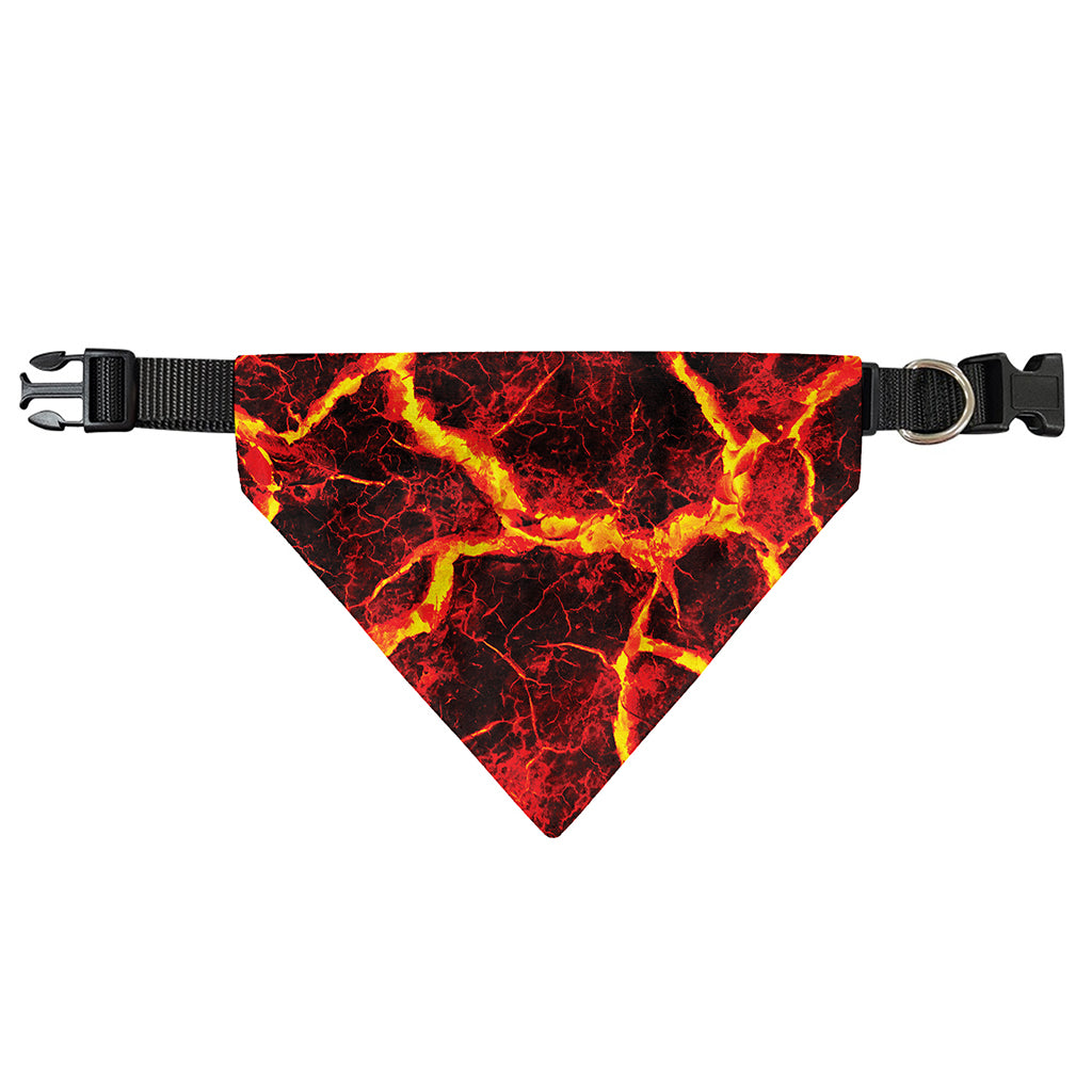 Red Lava Print Over The Collar Dog Bandana