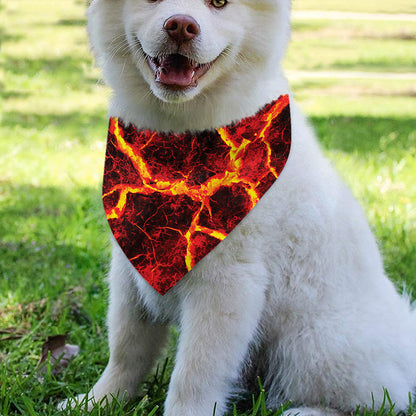 Red Lava Print Over The Collar Dog Bandana