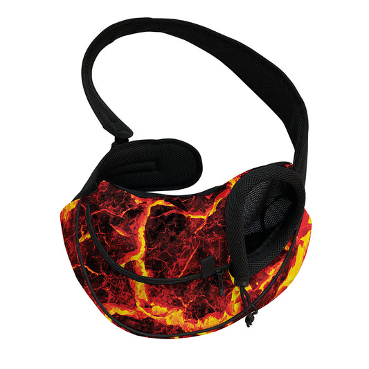 Red Lava Print Pet Sling Carrier
