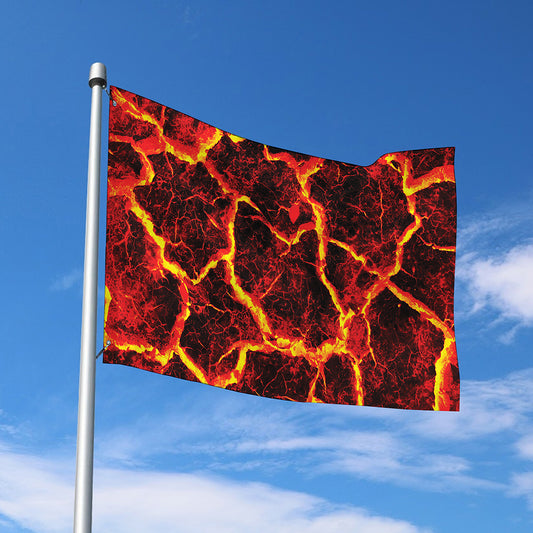 Red Lava Print Polyester Flag