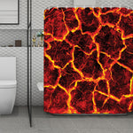 Red Lava Print Polyester Shower Curtain