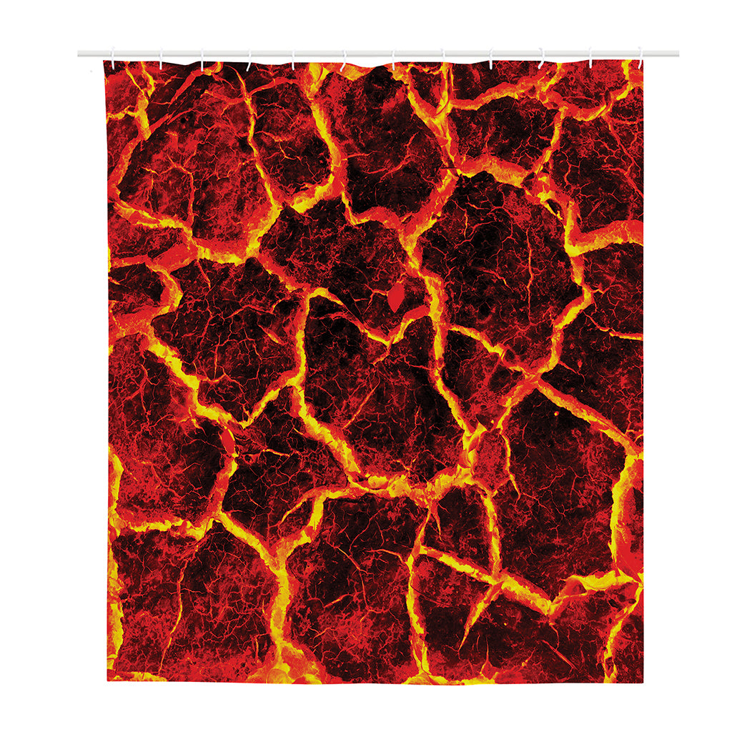 Red Lava Print Polyester Shower Curtain