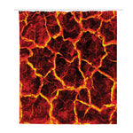 Red Lava Print Polyester Shower Curtain