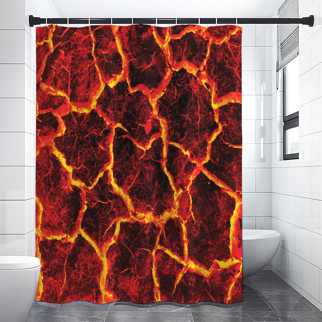 Red Lava Print Premium Shower Curtain