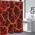 Red Lava Print Premium Shower Curtain