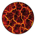 Red Lava Print Round Floor Mat