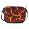 Red Lava Print Saddle Bag