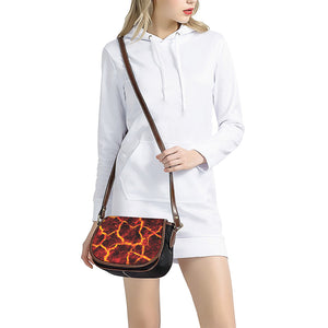 Red Lava Print Saddle Bag