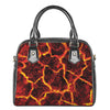 Red Lava Print Shoulder Handbag