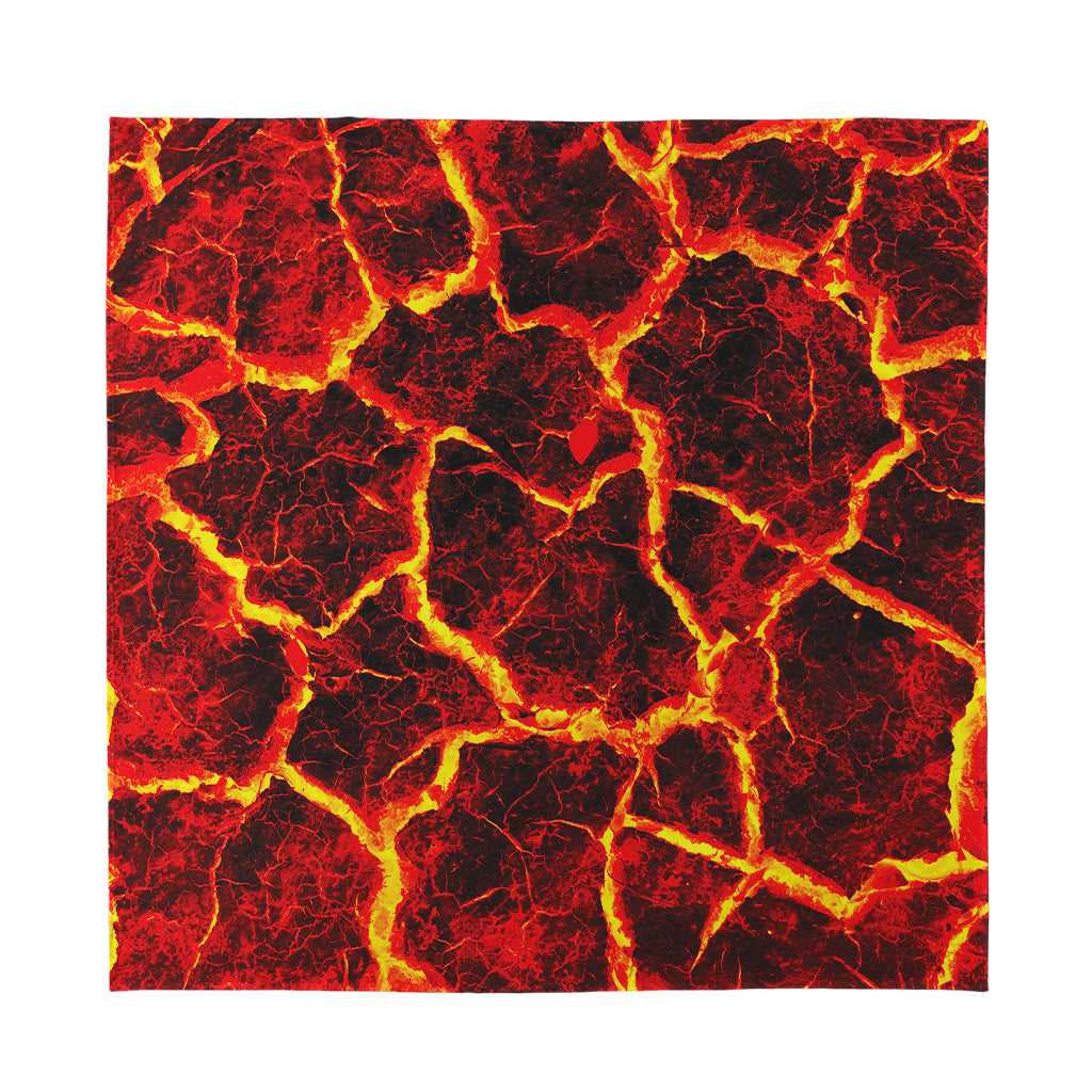 Red Lava Print Silk Bandana