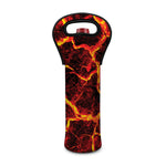 Red Lava Print Single Neoprene Wine Tote