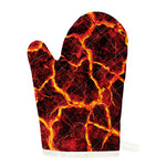Red Lava Print Single Oven Mitt