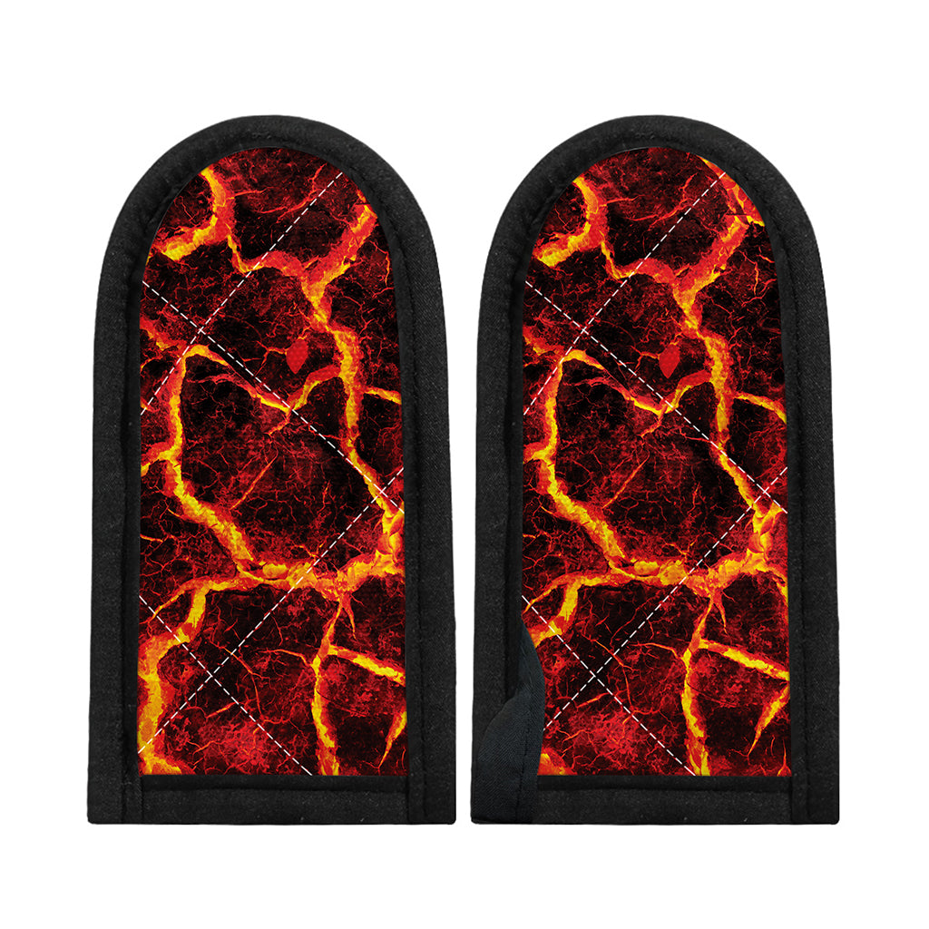 Red Lava Print Skillet Handle Cover