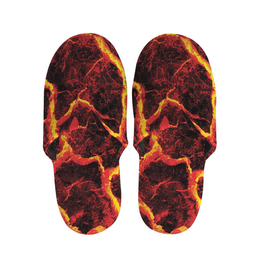 Red Lava Print Slippers