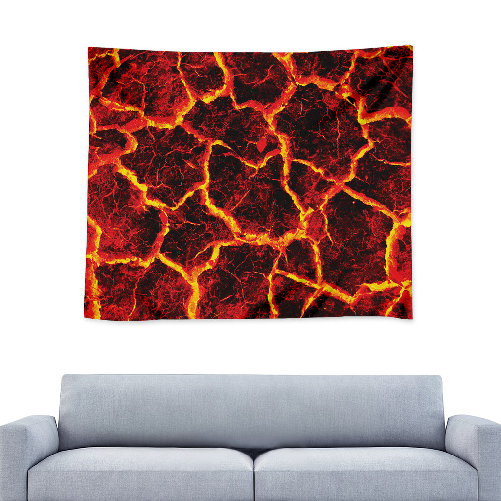 Red Lava Print Tapestry