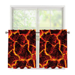 Red Lava Print Tier Curtains