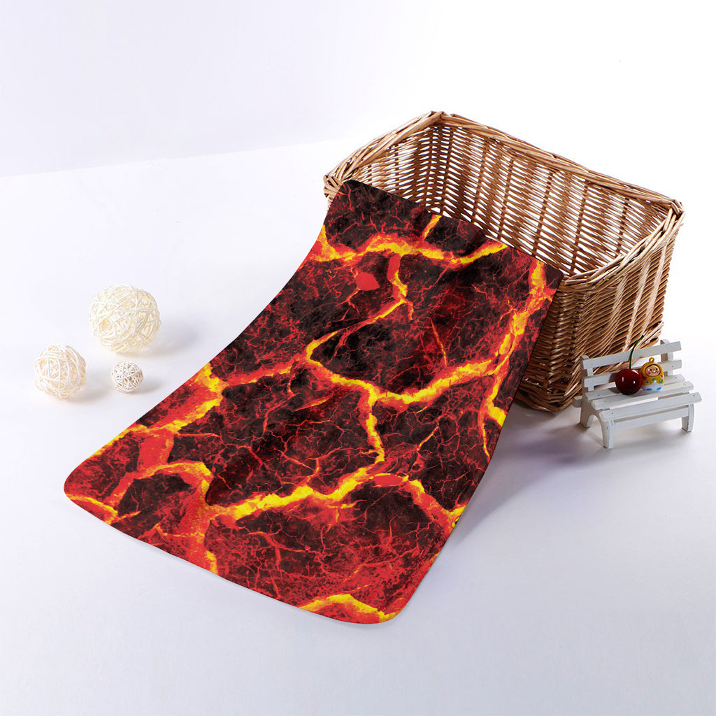 Red Lava Print Towel