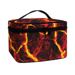 Red Lava Print Travel Makeup Bag