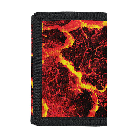 Red Lava Print Trifold Wallet