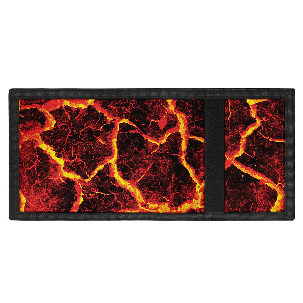 Red Lava Print Trifold Wallet