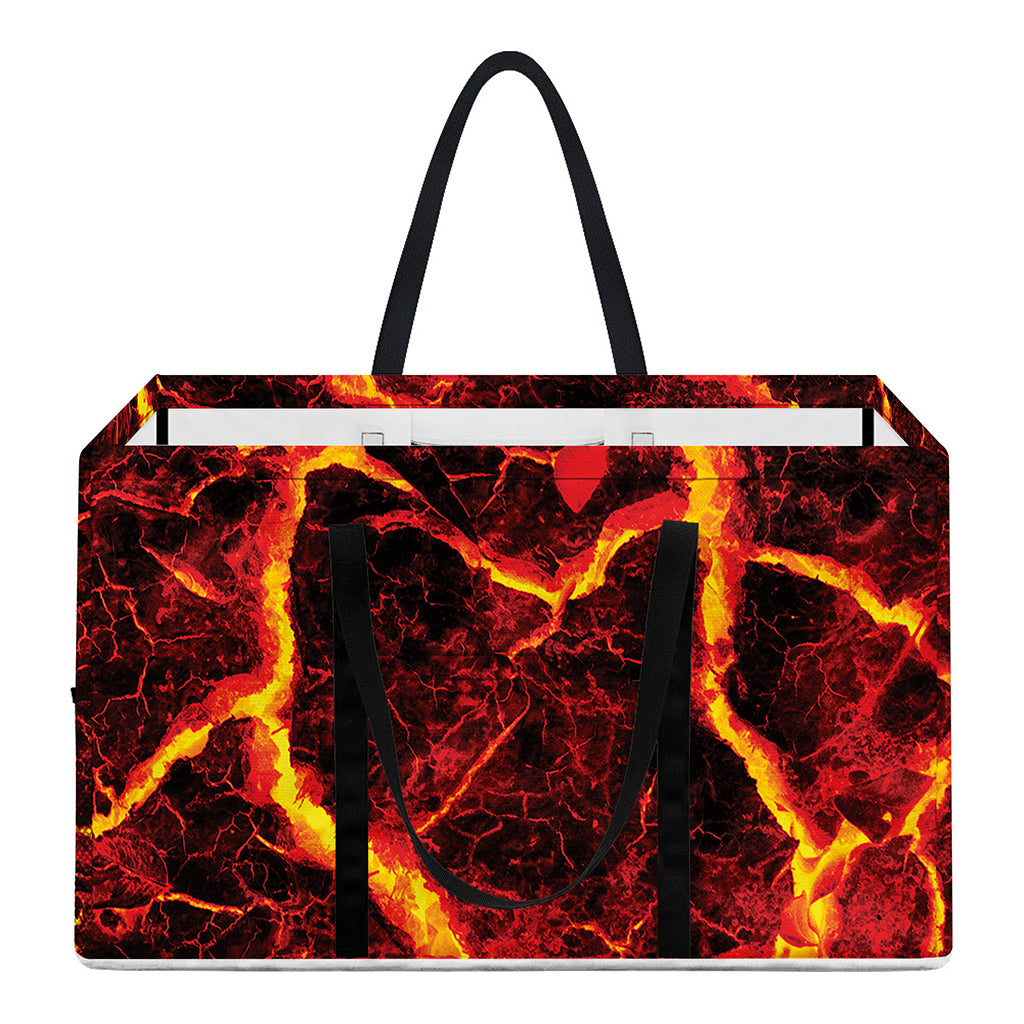 Red Lava Print Utility Tote Bag