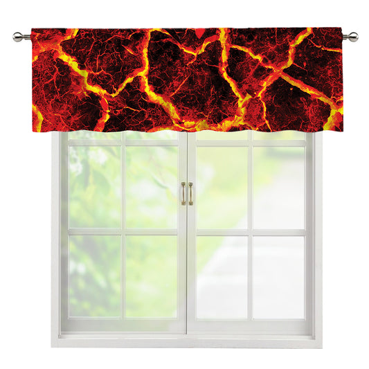 Red Lava Print Window Valance