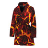 Red Lava Print Women's Bathrobe