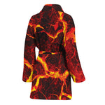 Red Lava Print Women's Bathrobe