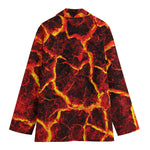 Red Lava Print Women's Blazer