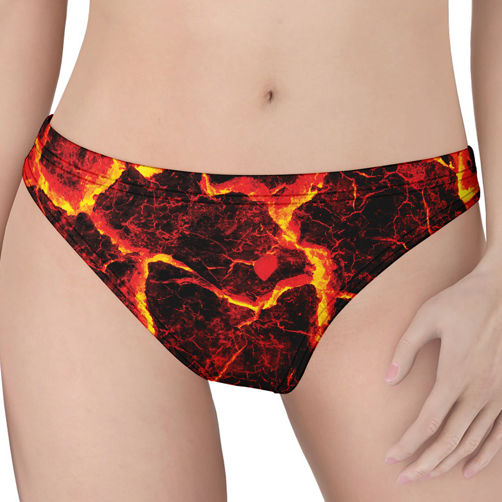 Red Lava Print Women's Thong