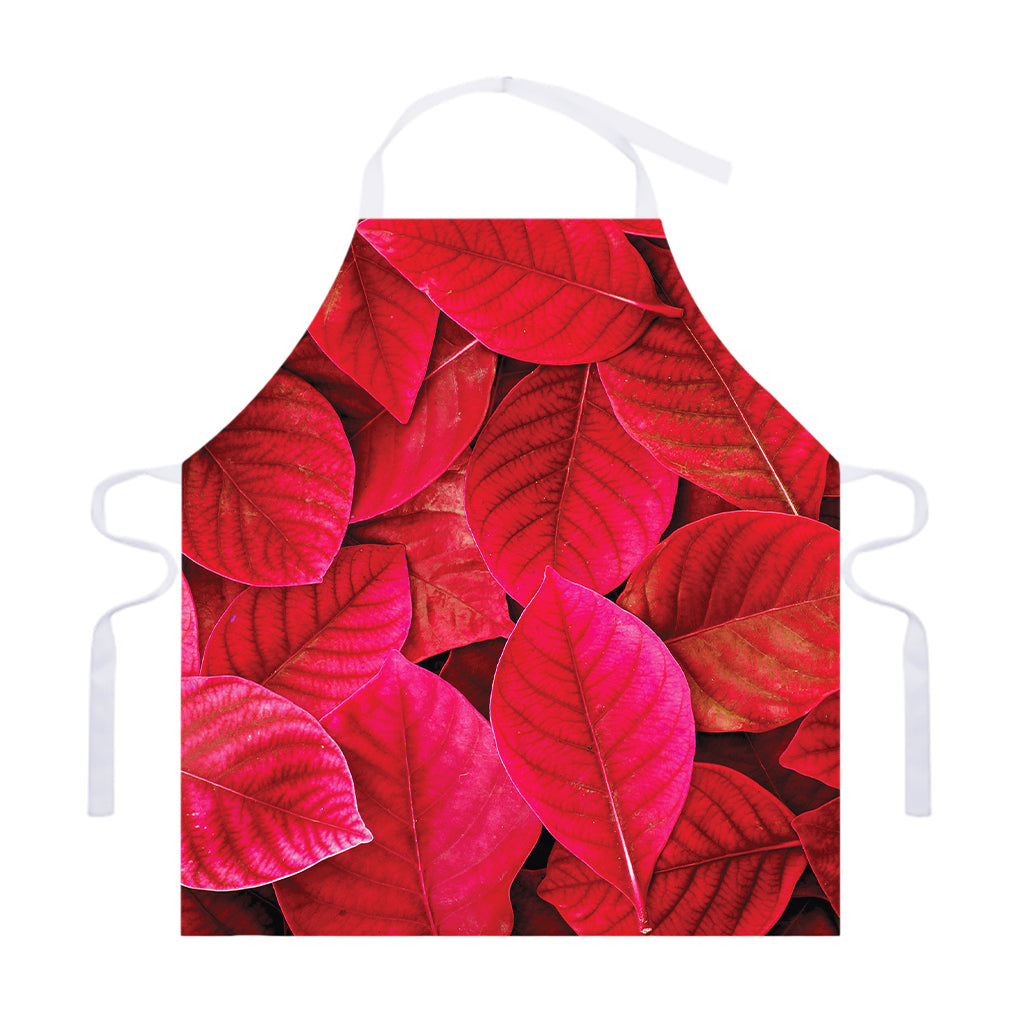 Red Leaf Print Adjustable Apron