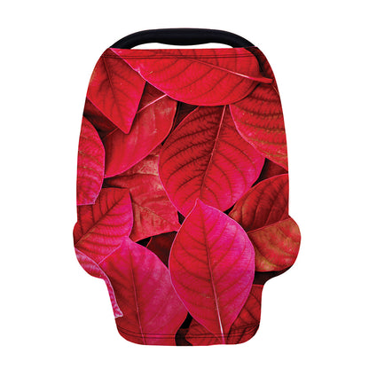 Red Leaf Print Baby Seat Cover
