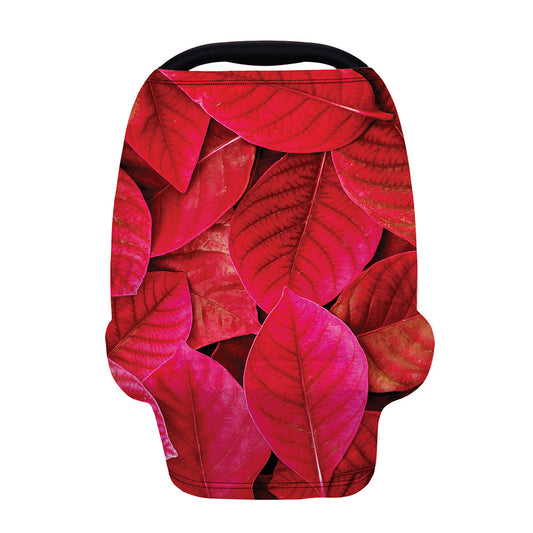 Red Leaf Print Baby Seat Cover