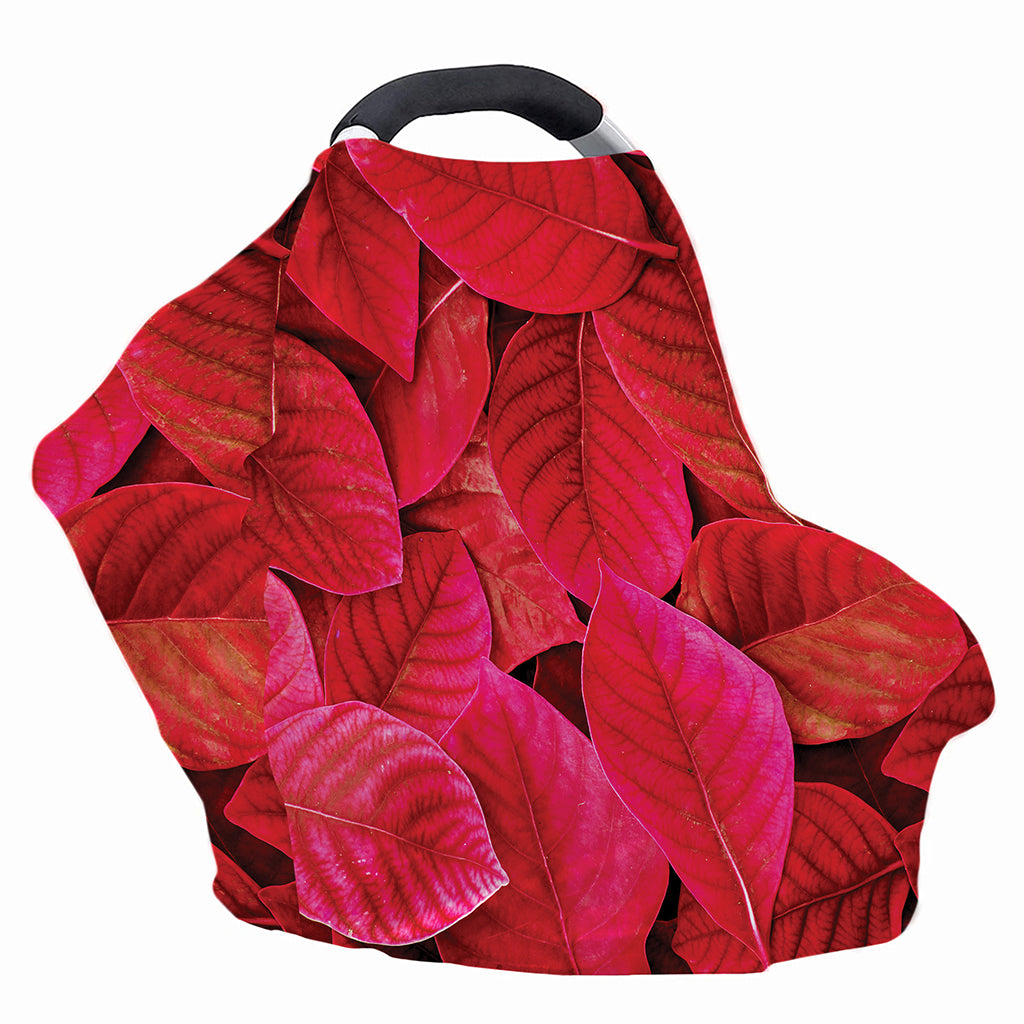 Red Leaf Print Baby Seat Cover