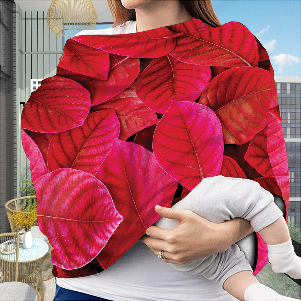 Red Leaf Print Baby Seat Cover