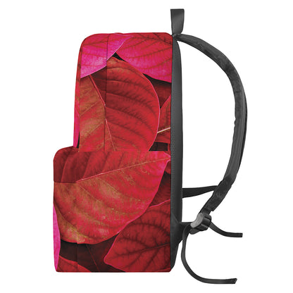 Red Leaf Print Backpack