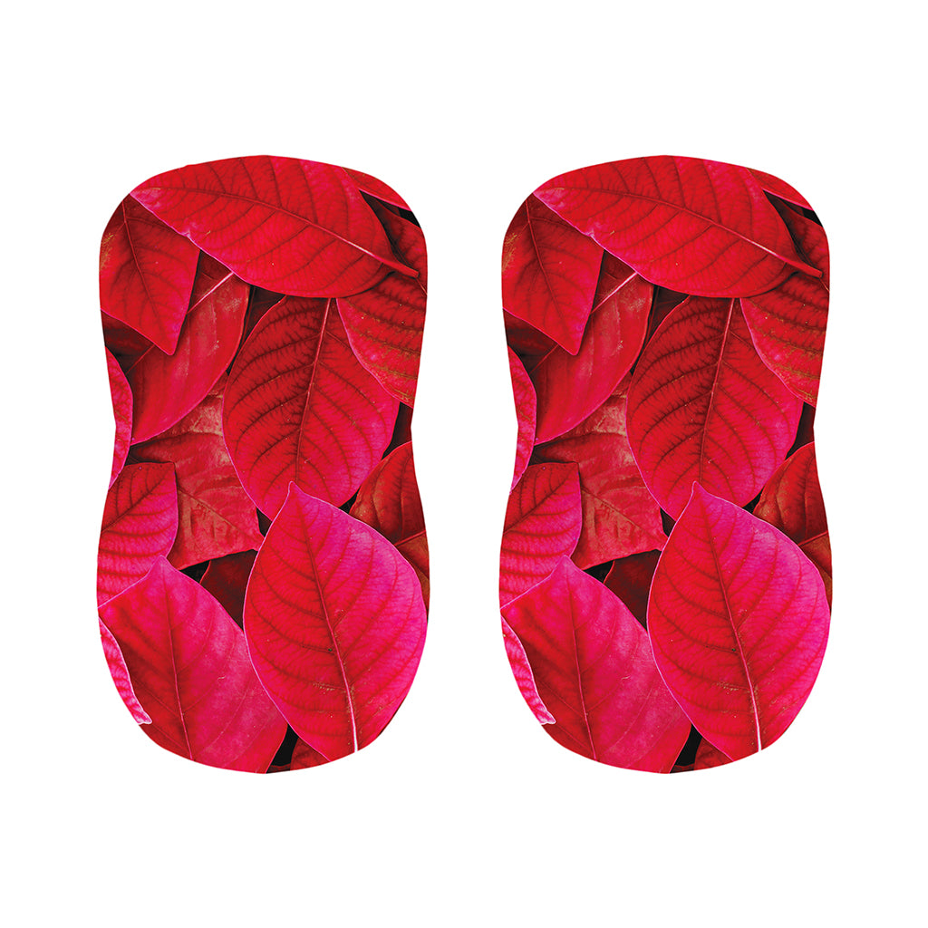Red Leaf Print Bar Stool Covers