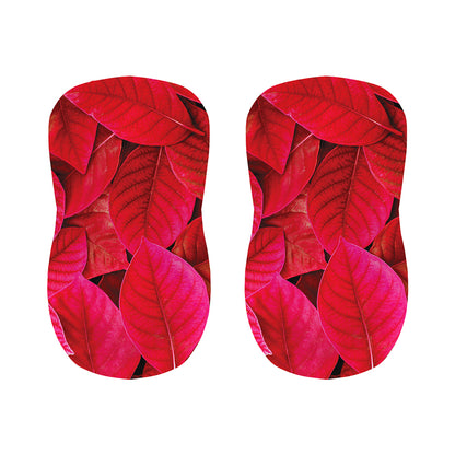 Red Leaf Print Bar Stool Covers