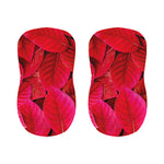 Red Leaf Print Bar Stool Covers