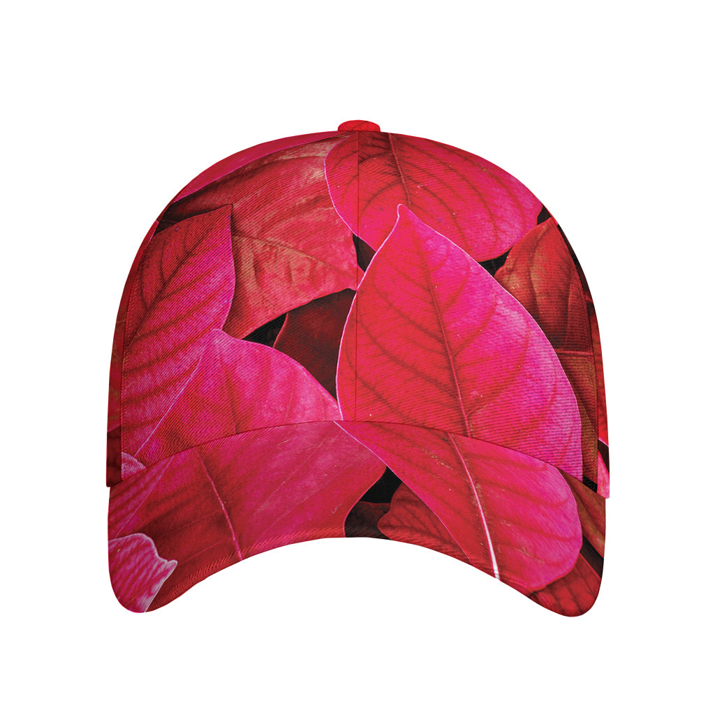Red Leaf Print Baseball Cap