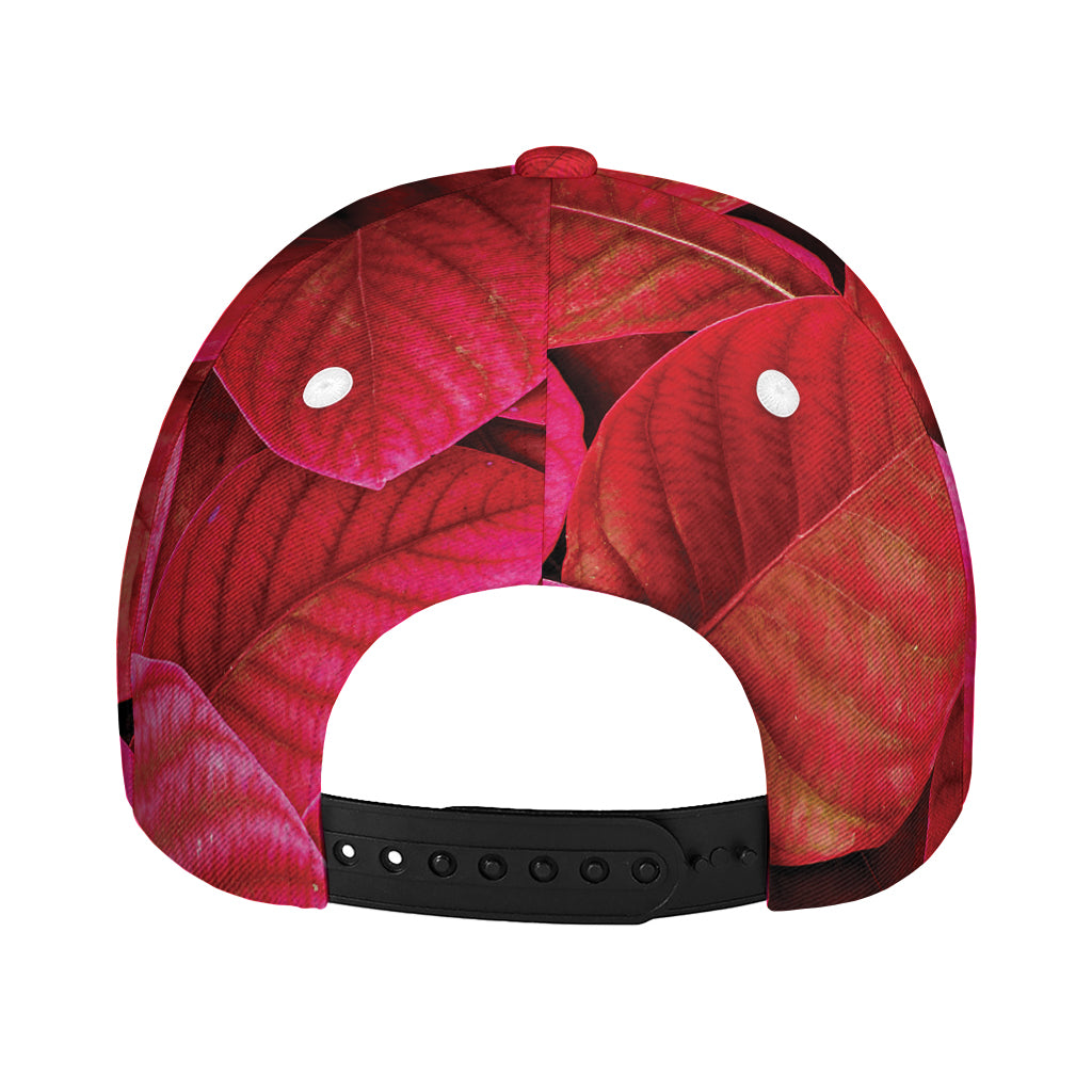 Red Leaf Print Baseball Cap