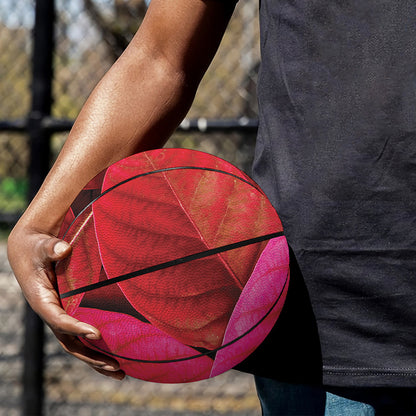 Red Leaf Print Basketball
