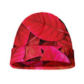 Red Leaf Print Beanie