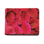Red Leaf Print Bifold Wallet