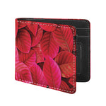 Red Leaf Print Bifold Wallet