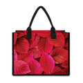 Red Leaf Print Canvas Tote Bag