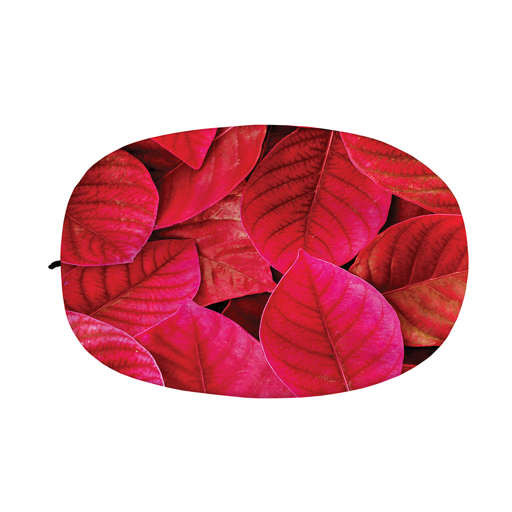 Red Leaf Print Car Side Mirror Covers