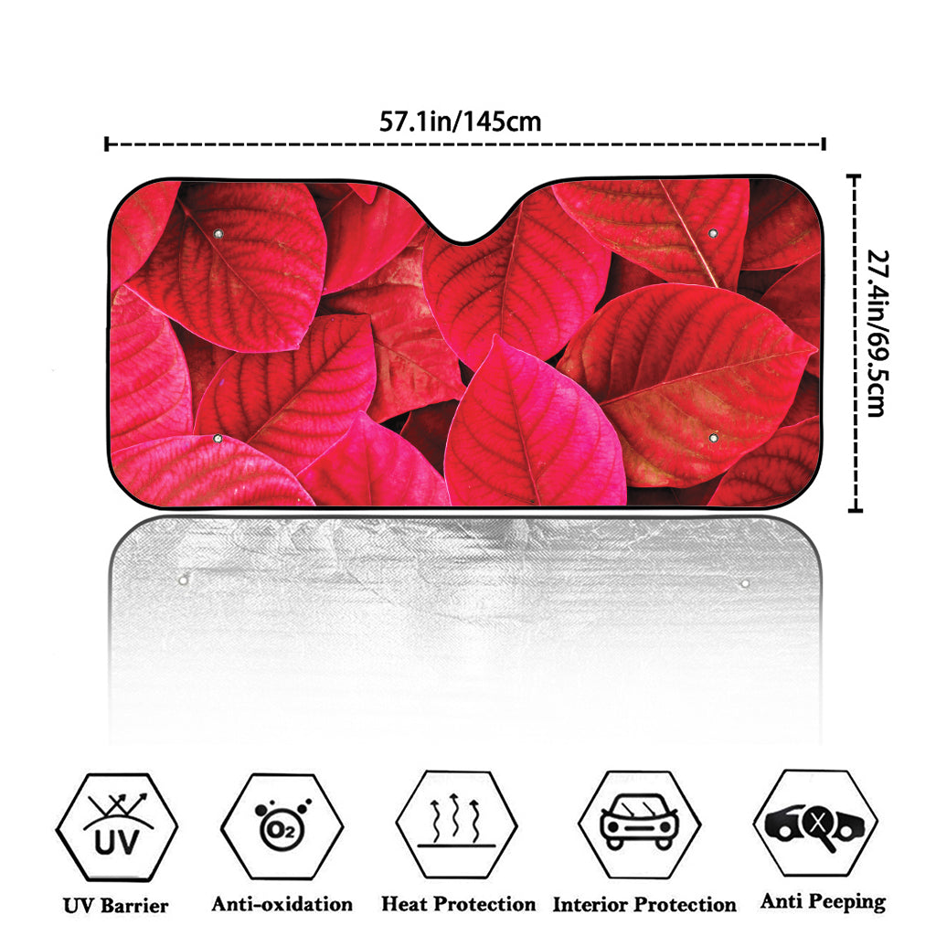 Red Leaf Print Car Windshield Sun Shade